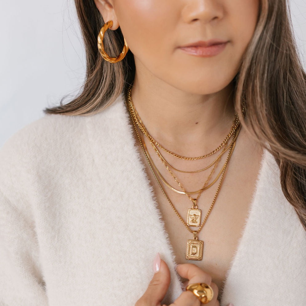waterproof twisted hoop earrings