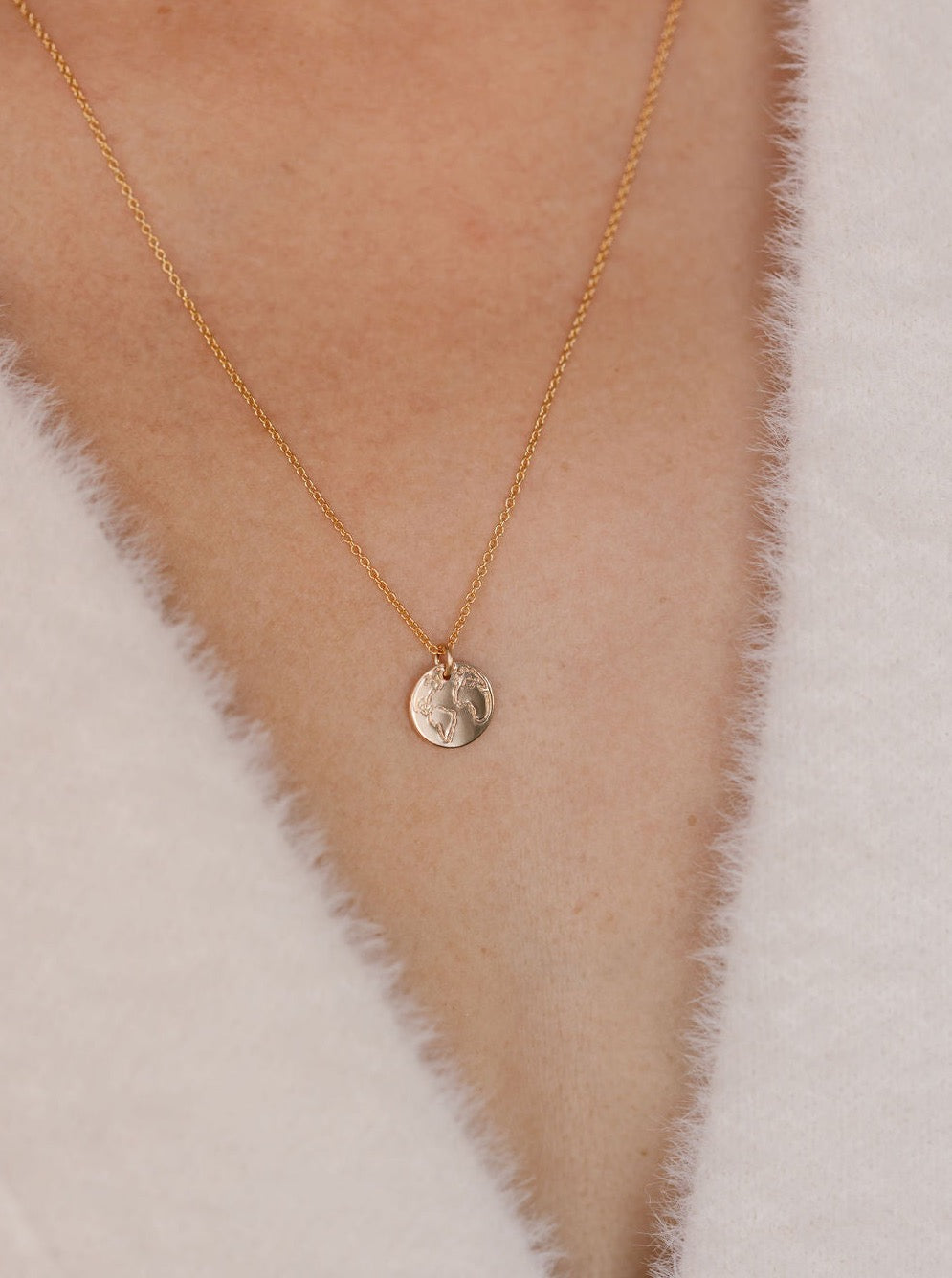 hand stamped map necklace for minimalists
