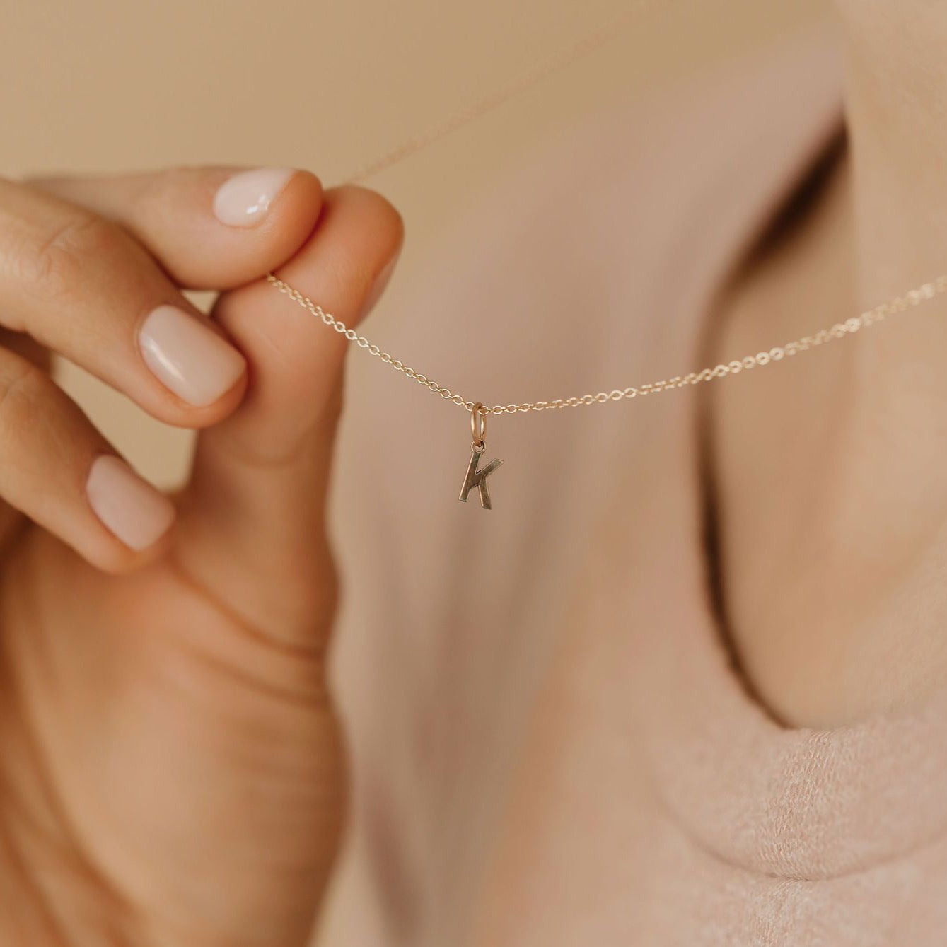 Initial Pendant Necklace in sterling silver