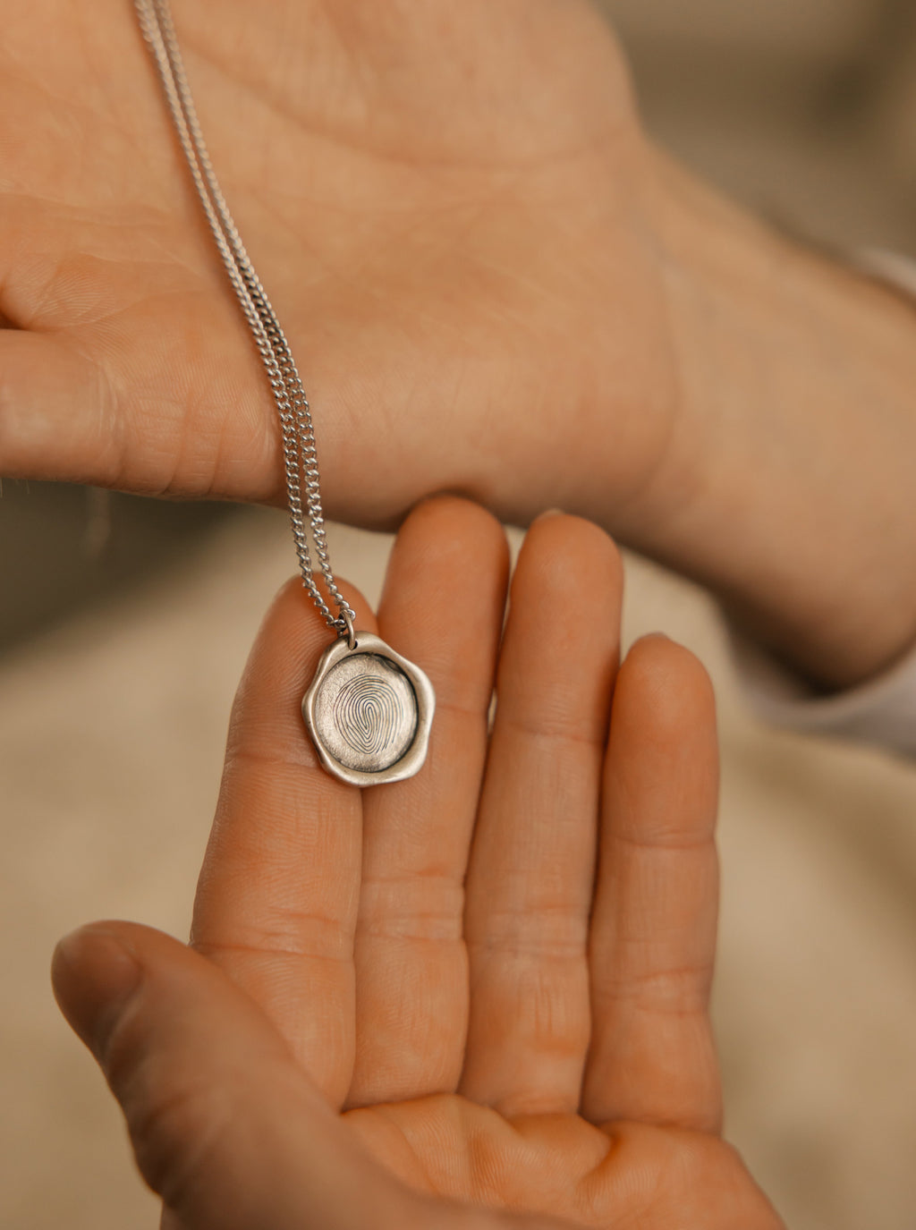 Custom Wax Seal Fingerprint / Footprint Necklace
