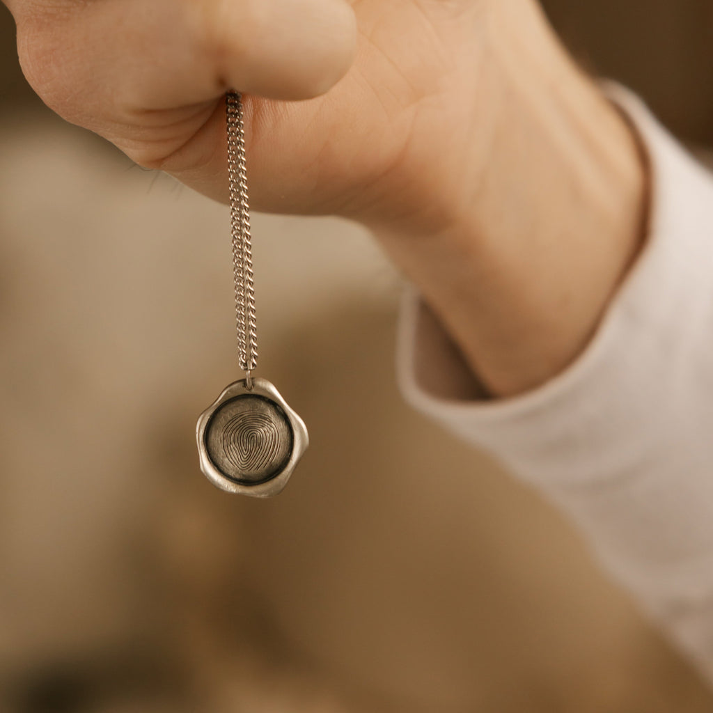 Custom Wax Seal Fingerprint / Footprint Necklace