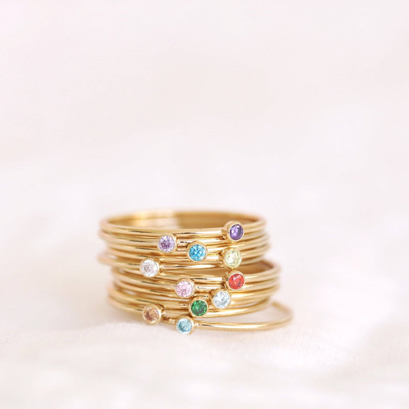 Handmade birthstone rings made with sterling silver and gold filled, sustainably made birthstone rings made in Canada
