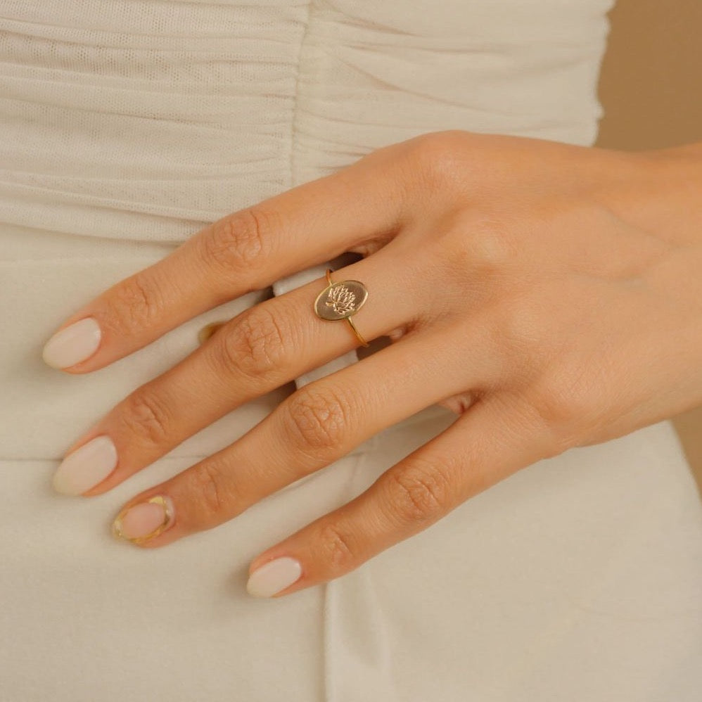 Birth Flower Ring - July - Lotus