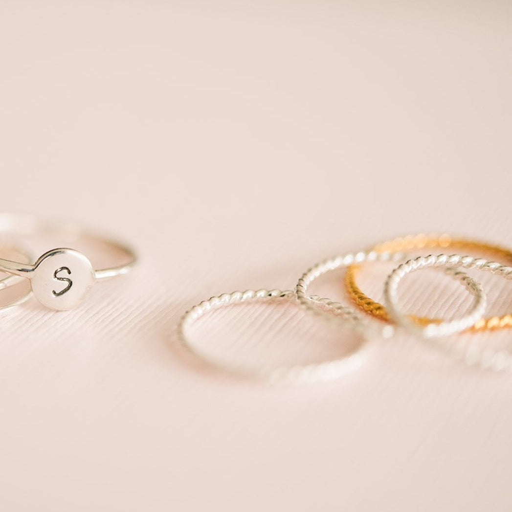 handmade sterling silver and gold stackable rings handmade in canada