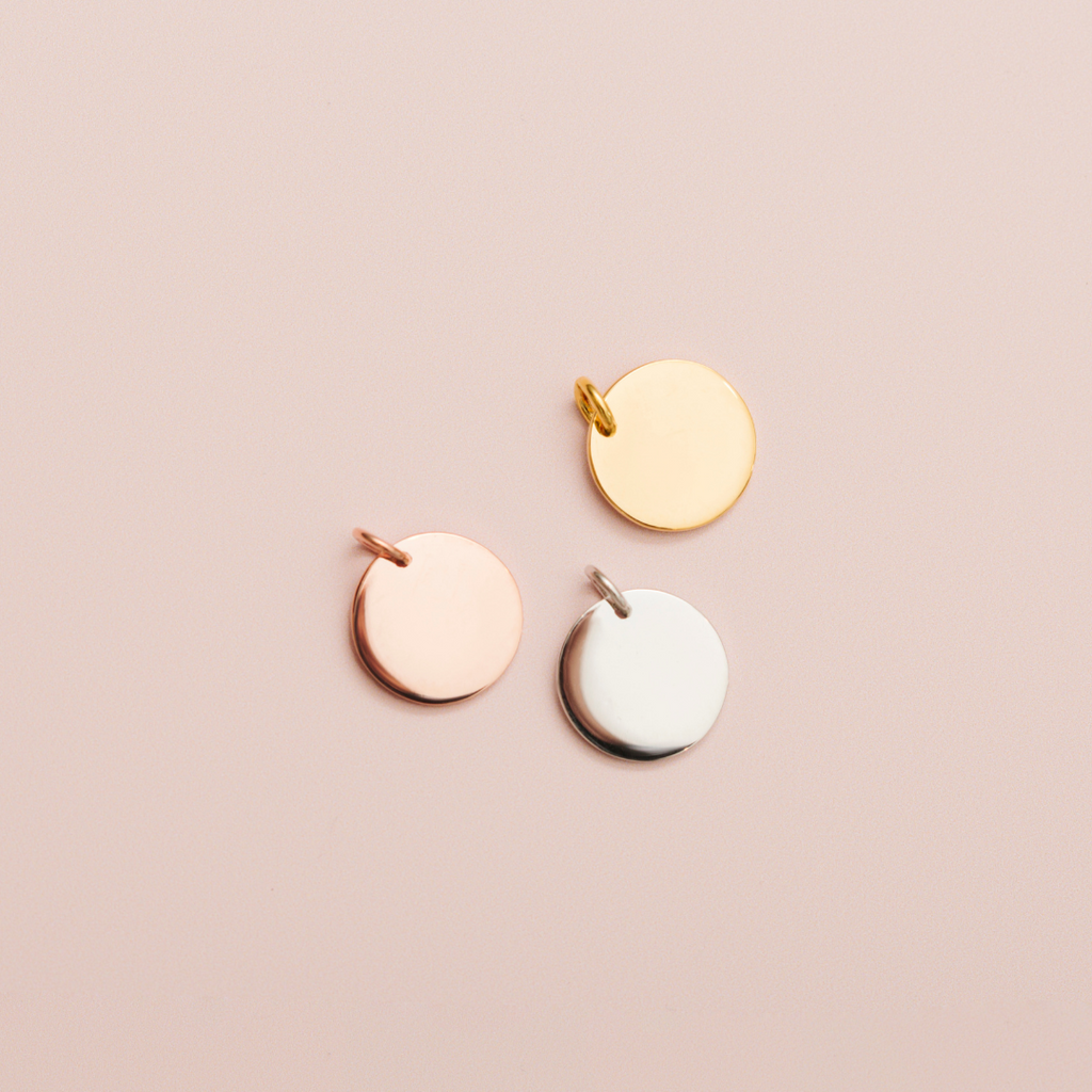 coin pendants - sterling silver, gold vermeil and rose gold vermeil